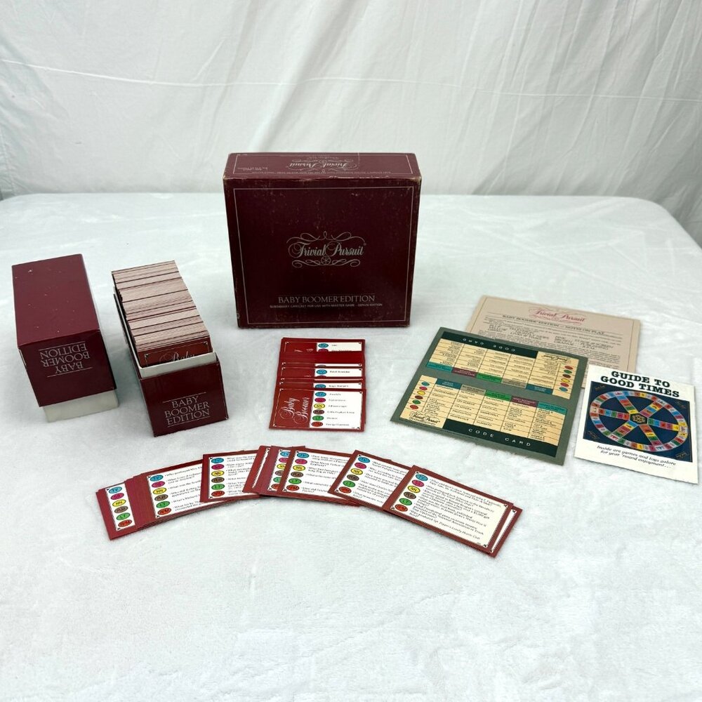 Vintage 1983 Trivial Pursuit Baby Boomer Subsidiary Card Set 100% Complete